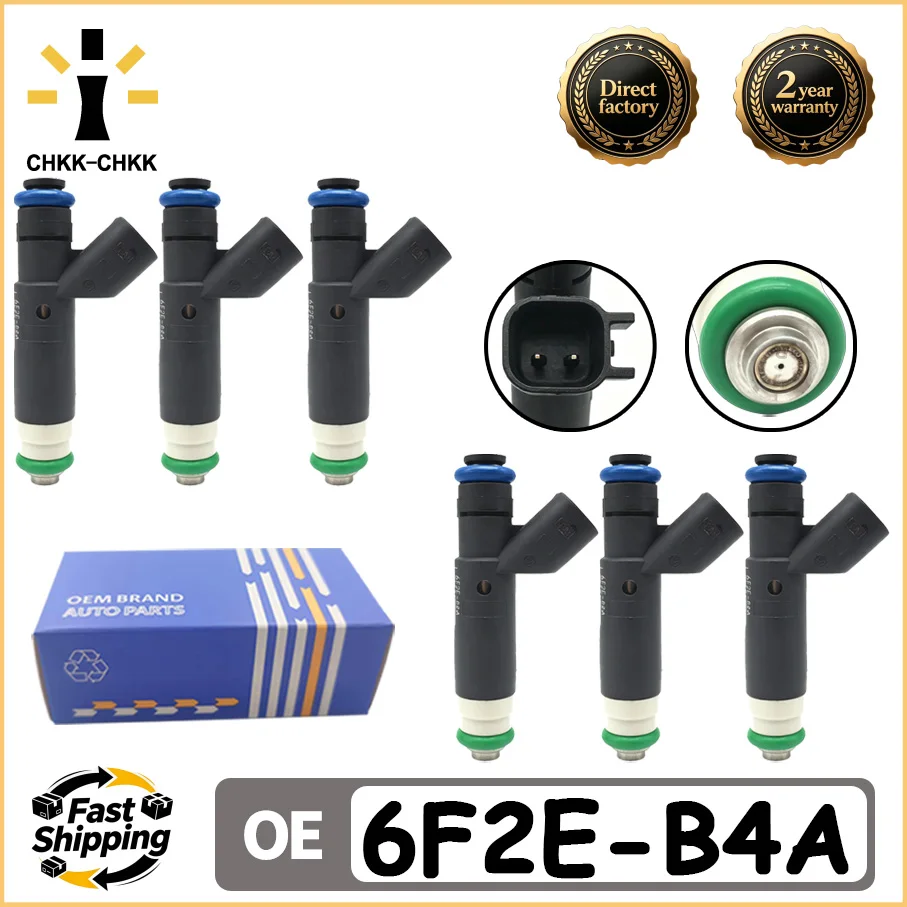 CHKK 6pcs 6F2E-B4A 6F2E-9F593-B4A 6F2E9F593B4A 6F2EB4A 6F2E-CA Fuel Injector For Ford Freestar Mercury monley 2005 2006 2007
