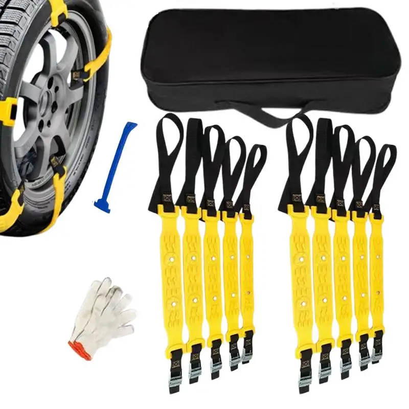 

Tire Chains For Cars Heavy Duty Traction Tire Chains Anti Snow Chains 10 Pieces Sturdy Auto Tire Snow Chains Traction Mud Chains