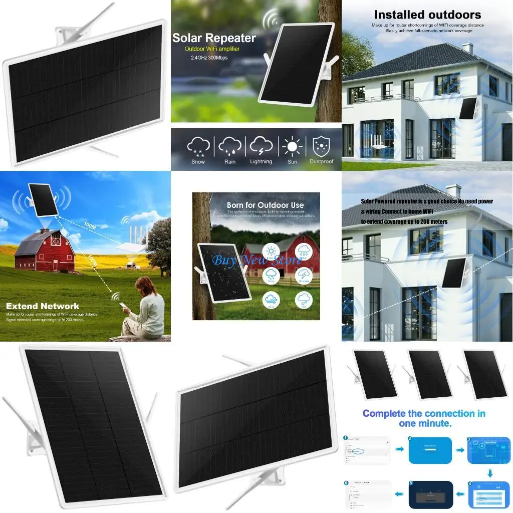 

20CE 100m WiFi Extender for Camping 15W Solar Panel WiFi Repeaters Solar WiFi Extender with 20000mAh Battery