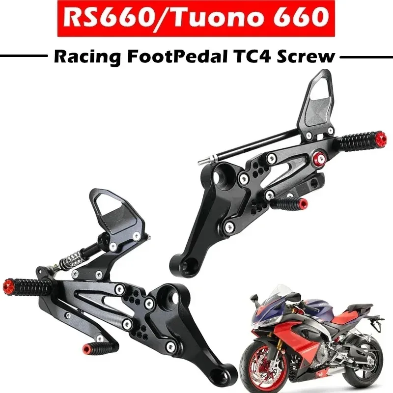 

Motorcycle CNC Adjustable Front Foot Pedal Rear Set RearSet for Aprilia RS660/Tuono 660 2021-2025 Racing Foot Pedal