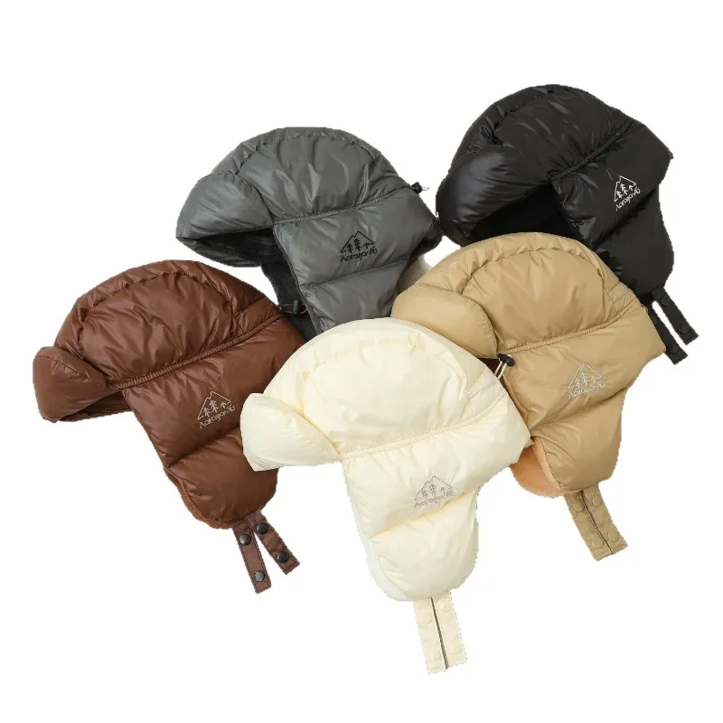 Autumn and Winter Warm Padded Light Bomber Hats for Men and Women Outdoor Riding Windproof Ear Protection Versatile Lei Feng Cap