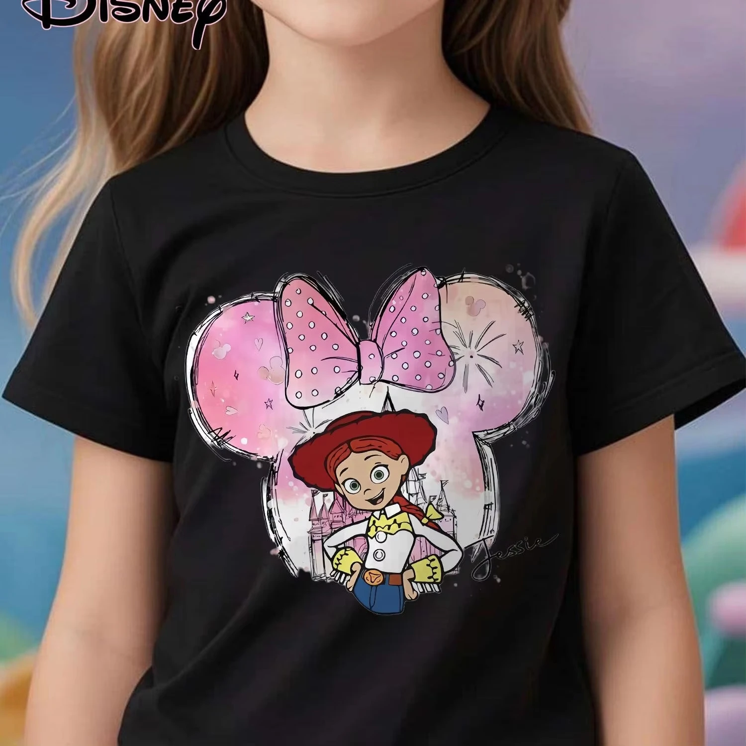 

Футболка Coquette Safari Disney, детская футболка с изображением Микки и друзей, футболка с леопардовым принтом, футболка Coquette Disney