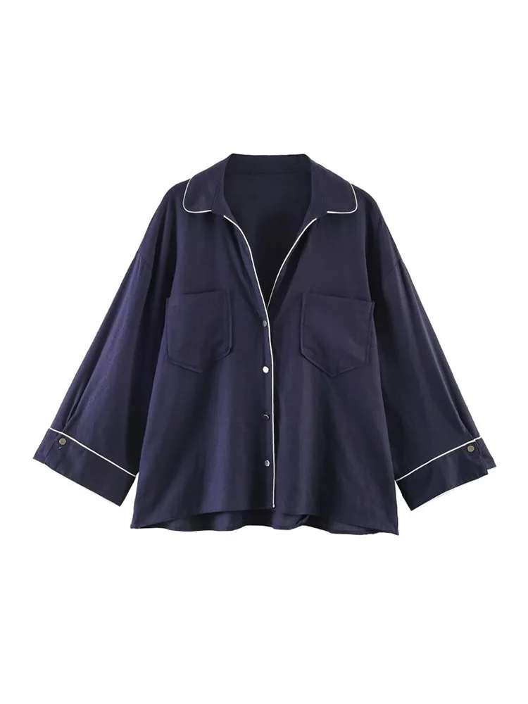 

2026 Summer New Women Shirts Blouses Tops Vintage Loose V-Neck Long Sleeve Female ELegant Street Top Clothing