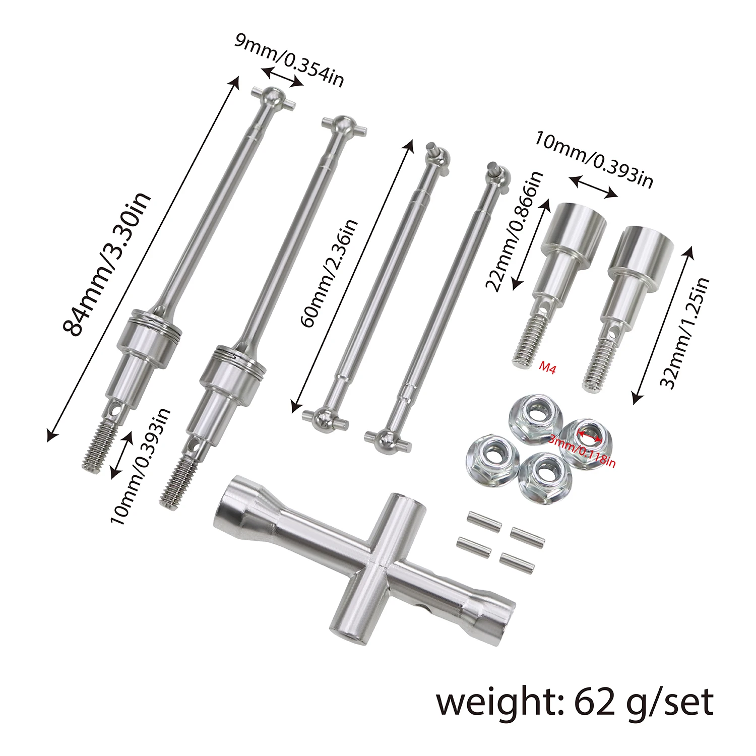 Metal Differential and Gear Set CVD Shaft For SCY 16101 16102 16103 16201 Pro 1/16 Brushless RC Car Upgrades Parts Accessories