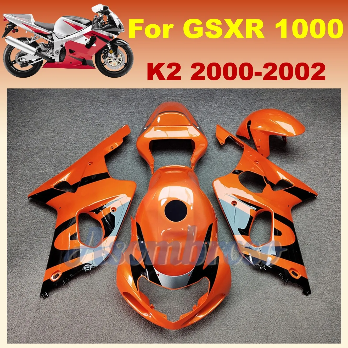 

For SUZUKI GSXR 1000 2000 2001 2002 GSX-R1000 K2 GSXR1000 WVBL ABS Plastic Injection Bodywork Fairing kit