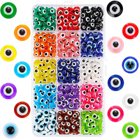 8mm Resin Flat Evil Eye Charms Beads Colorful Turkish Spacer Beads for DIY Jewelry Bracelet Earring Necklace Crafts Making