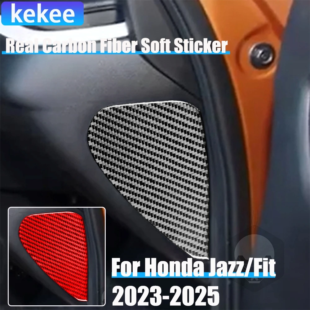 

Real Carbon Fiber Car Accessories Dashboard Side Panel Decorative Trim Cover Soft Sticker For Honda Fit /Jazz GR9 2023 2024 2025