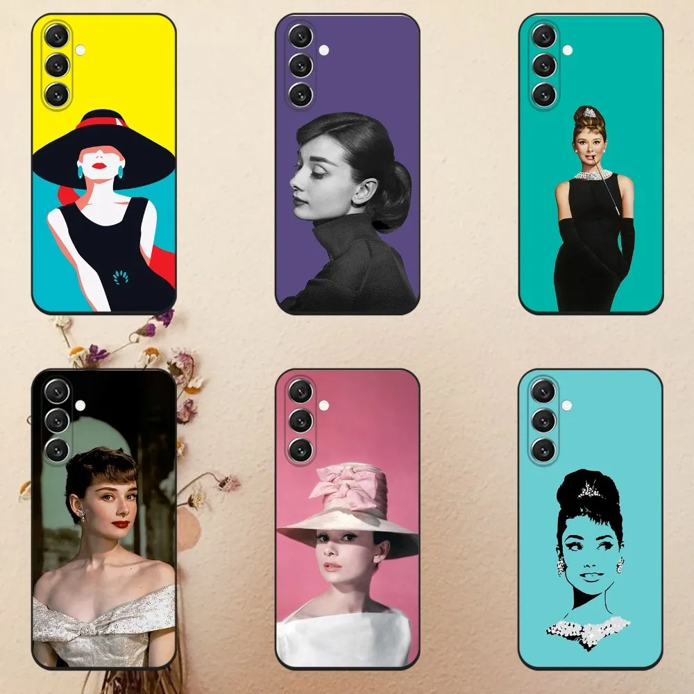 A-Audrey H-Hepburn  Phone Case For Samsung Galaxy A13,A21s,A22,A31,A32,A52,A53,A71,A80,A91 Soft Black Cover