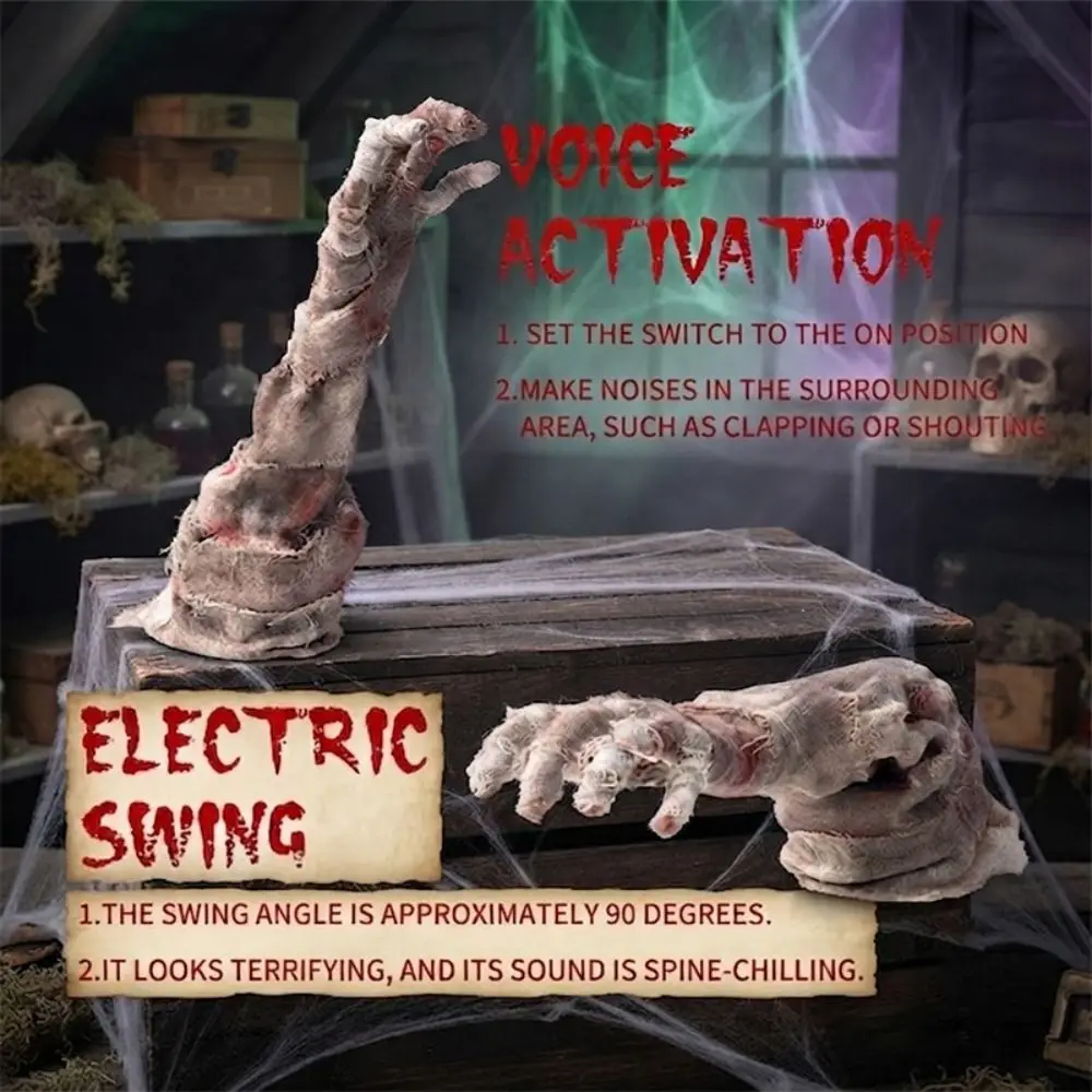 Electric Induction Shaking Hand Ornament Bloody Fabric Realistic Looking Halloween Induction Ornament Sensitive Sensor Control