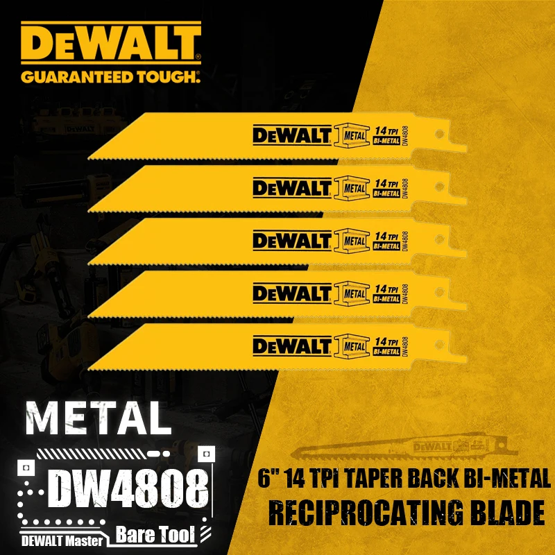 DEWALT Straight Back Wood Cutting Bi-Metal Reciprocating Saw Blades 2X Long Life For DCS369 DCS367 DCS389 Power Tool Accessories