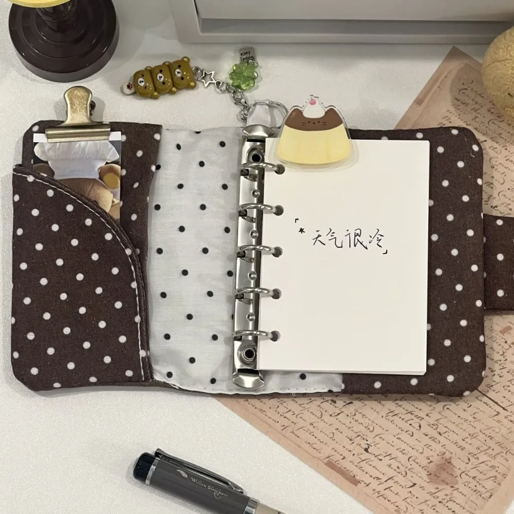 Ins Style Polka Dot Notebook Planner Inserts M5 Sketchbook Loose Leaf Detachable Binder Journals Portable Diary Cute Stationery