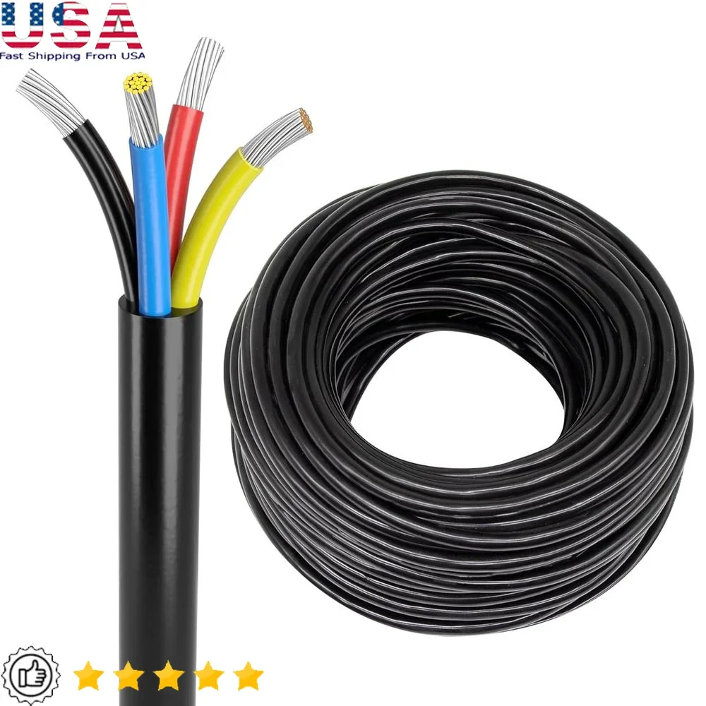 

18 AWG 4 Conductor Electrical Wire Tinned Copper Low Voltage Automotive Landscape Lighting Cable Flexible PVC Insulated Stranded