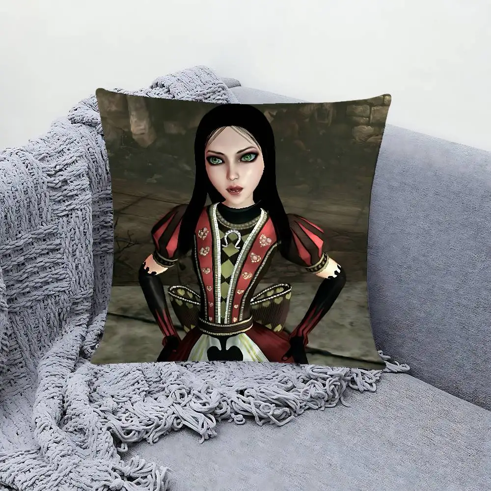 Alice Madness Returns Throw Pillow Covers Pattern Cushion Cover Suitable For Sofa Bedroom Car Pillow Cover