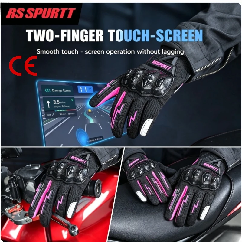 

RS14 Summer Riding MotoGloves Breathable Lightweight Casual Rides Cycling Commuting Protective Gloves Touchscreen Moto Gloves