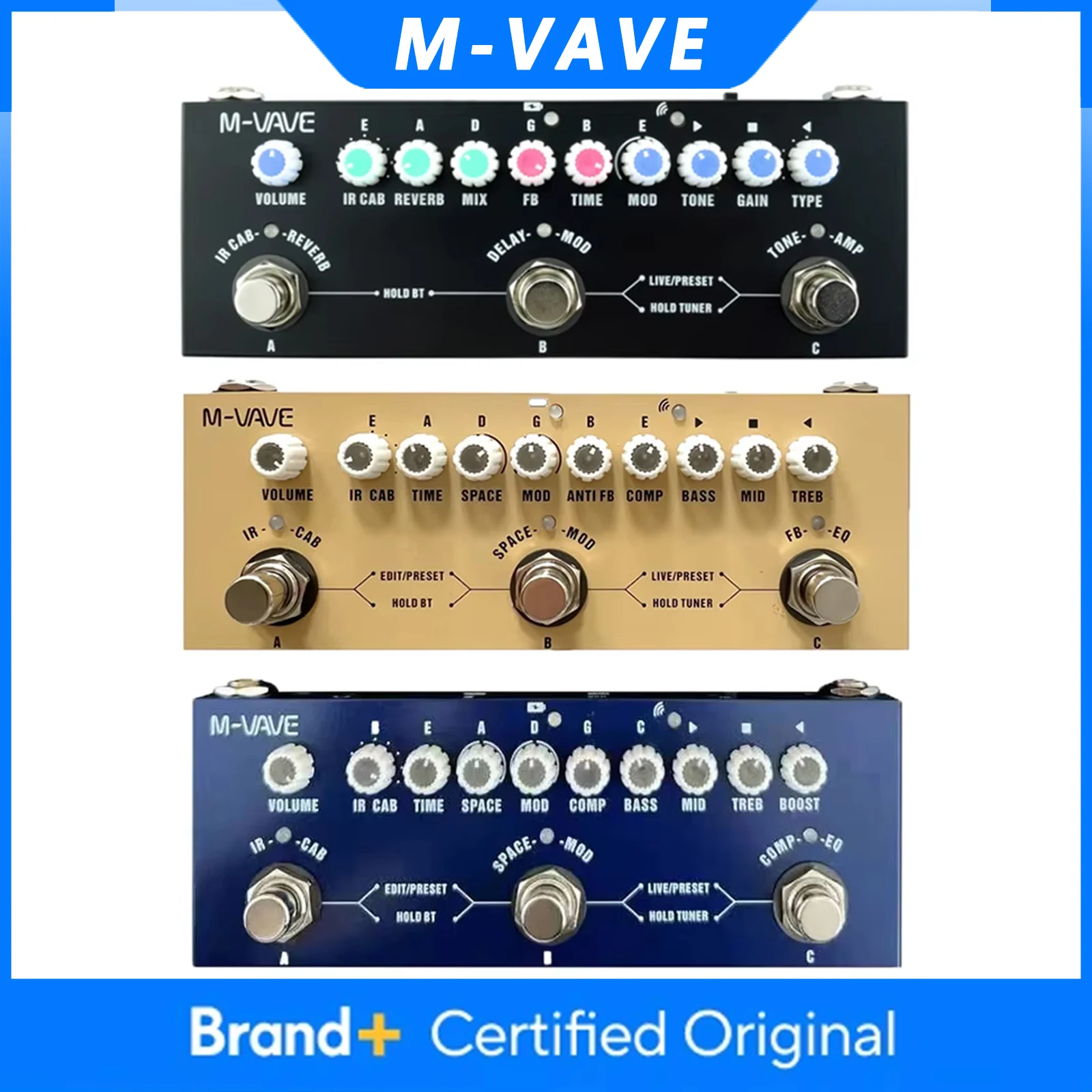 

M-VAVE Cube BABY Педаль мультиэффектов для электрогитары/бас-гитары/акустической гитары 8, ИК-шкафы, имитационная педаль, перезаряжаемая