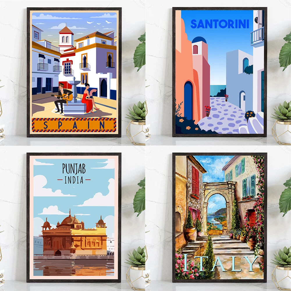 

Retro Style Travel Poster Michigan Vintage Rustic Poster Print Punjab India Cityscape Poster India Landmark Poster Canvas Prints