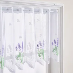 European White Tulle Short Curtains for Living Room Bedroom Dining Kitchen Cabinet Cover Lace Wedding Window Decor