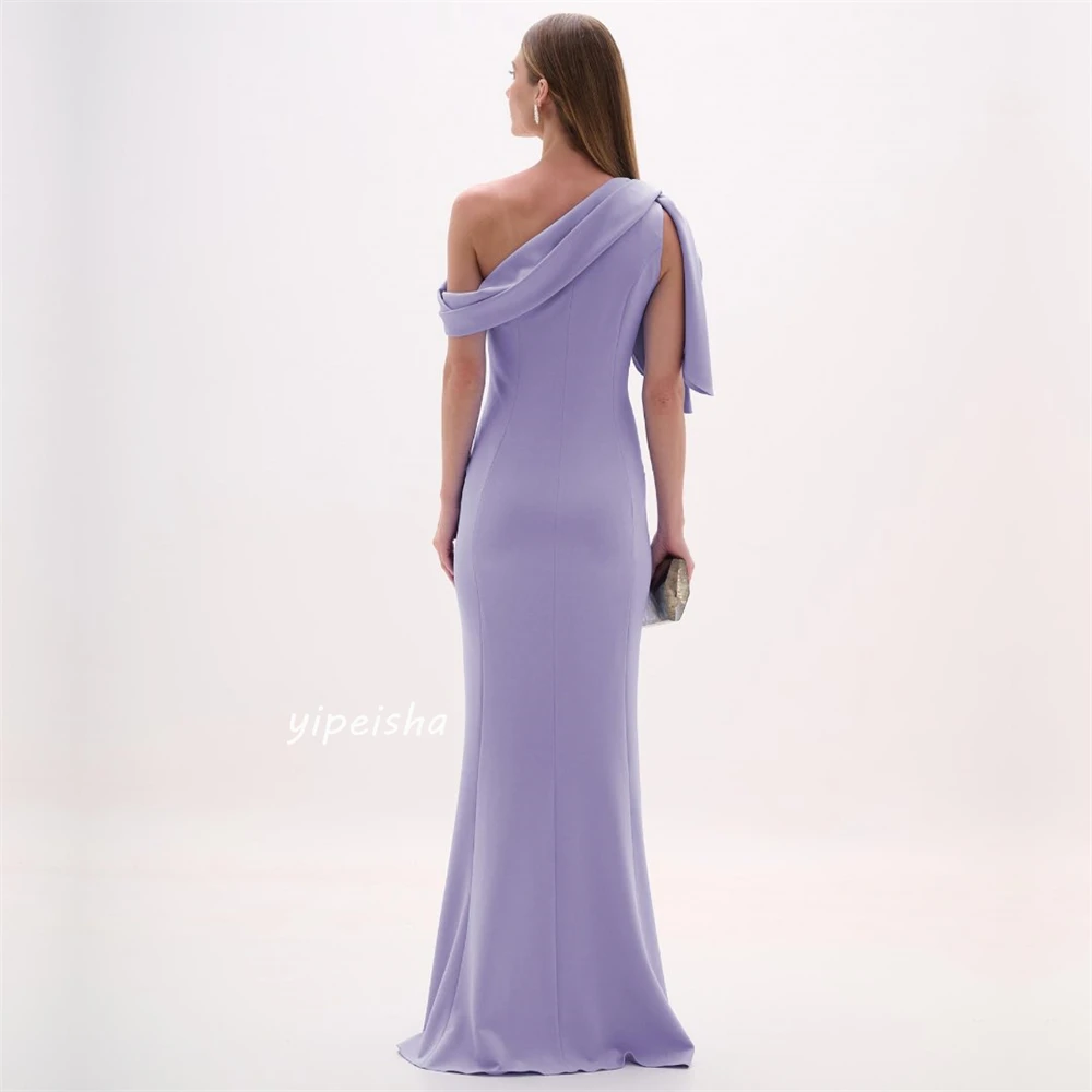 Prom Dress Evening Saudi Arabia Jersey Draped Pleat Ruched Formal Evening A-line Off-the-shoulder Bespoke Occasion Gown