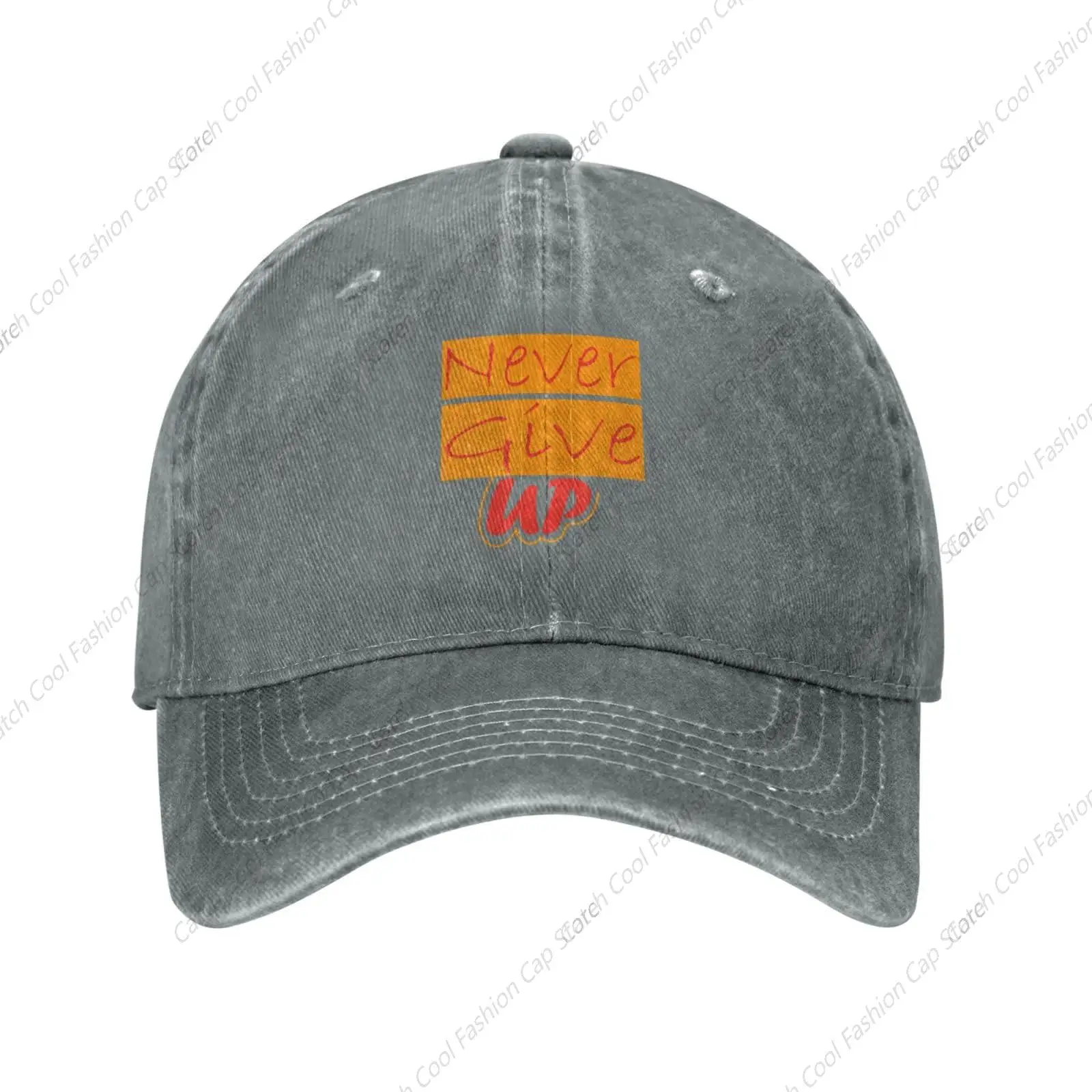 Never Give Up Baseball Cap Women Men Vintage Trucker Sun Hat Dad Cowboy Hats Washed Cotton Sports Travel