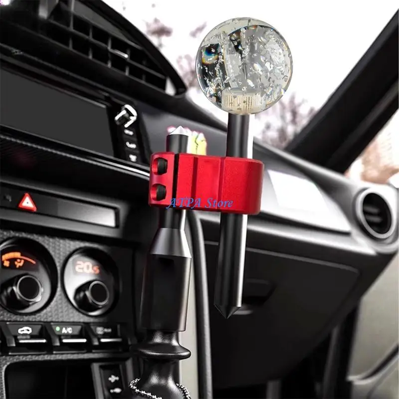 U13C Round Glass Gear Selector Head Gear Shifter Knob Car Manual Knobs Lever Decoration