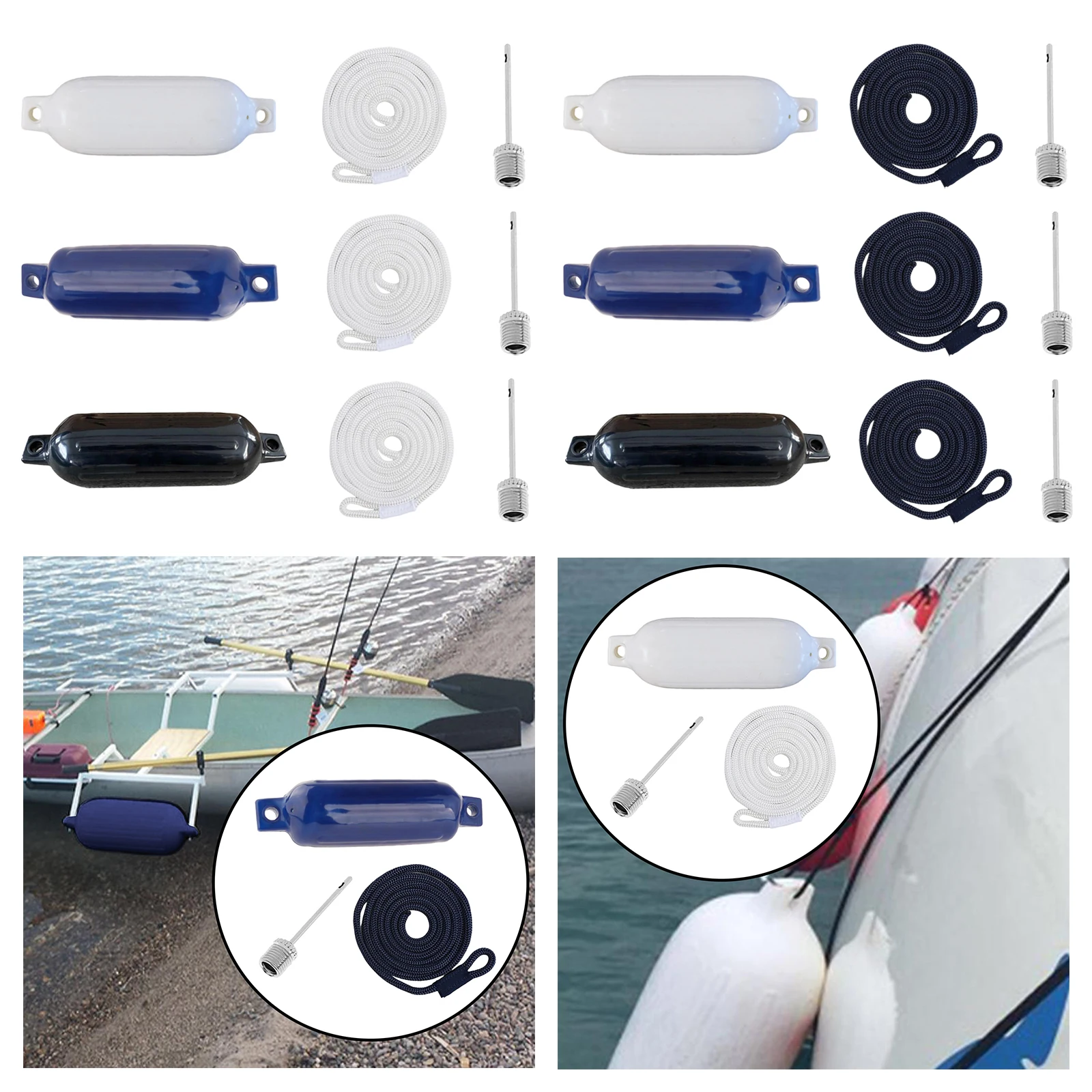 Marine Dock Protection with Inflatable Row Boats Boat Bumpers Mooring Buoy Lake Swimming Raft Shield Protection