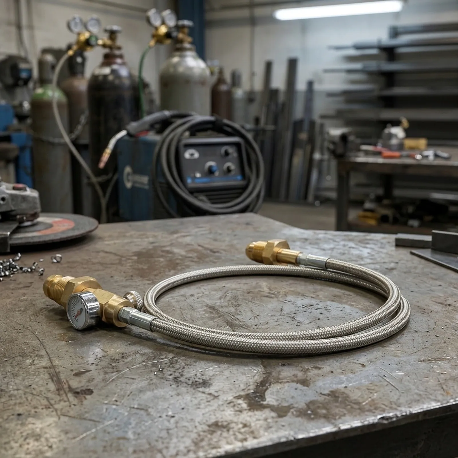For BS 341 No 3 Air Filling Station Adapter Hose for Argon Cylinders with 8 Inch Thread High Pressure Resistance
