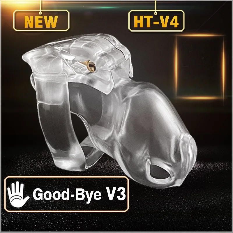 New HT-V4 Chastity Cage Device Male Cock Cage 4 Sizes Penis Ring Chastity Penis Lock Bondage Belt Fetish Sex Toys For Man Gay