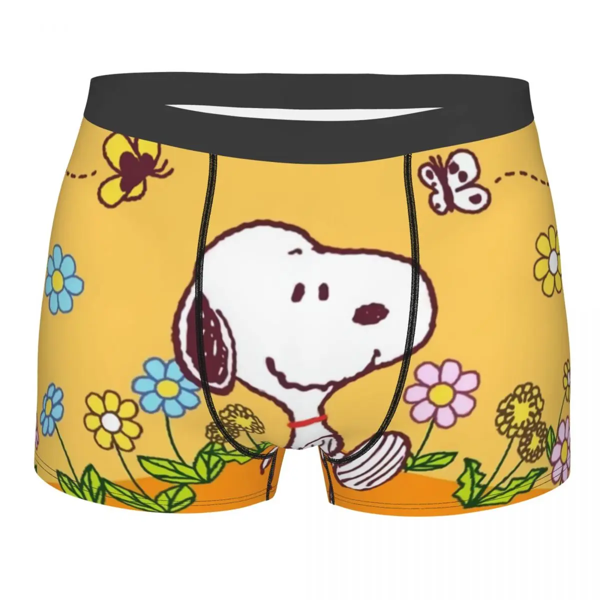 

Мужское нижнее белье Custom Anime Manga Snoopy Woodstock, дышащие трусы-боксеры