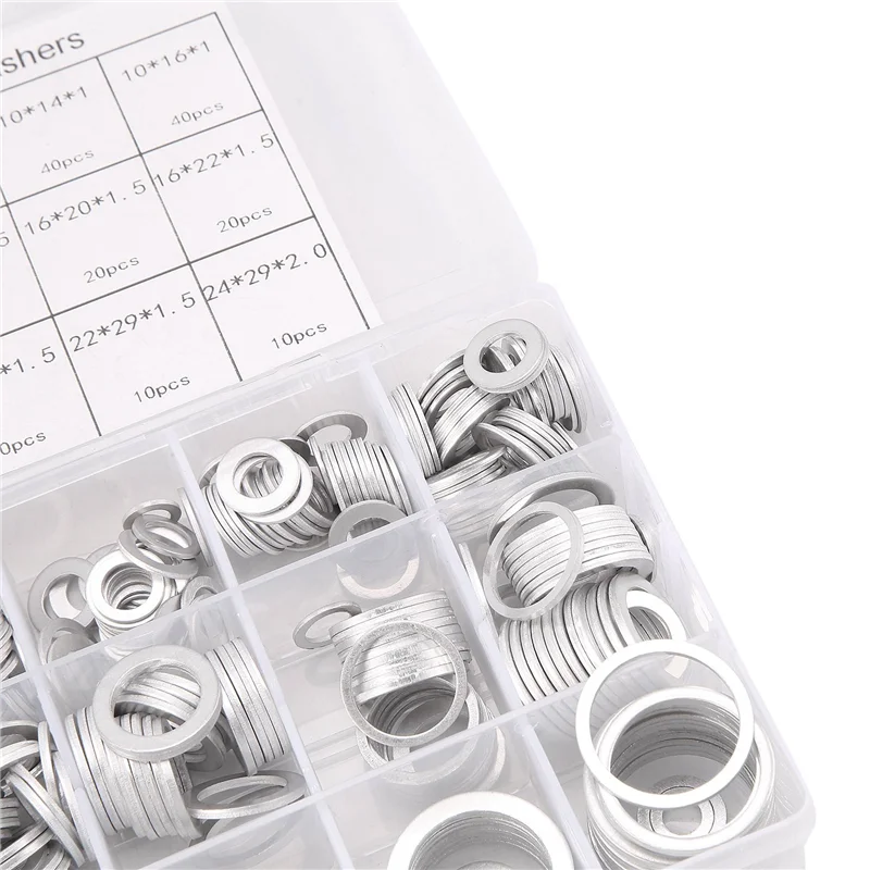 AY03-450Pcs الألومنيوم طوقا الألومنيوم شقة غسالة الألومنيوم ختم حلقة مزيج