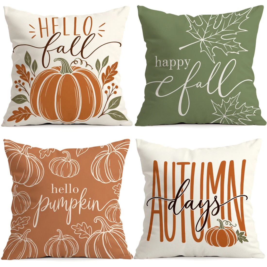 Autumn Pumpkin Script Pillowcase Printed Polyester 40/45/50cm Throw Pillowcover Decorative Sofa Cushion Pillowslip Home Decor