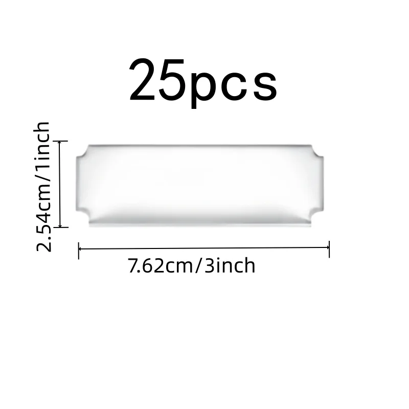 Silver Finish Surface Blank Name Badges, 25 pcs, Office Desk Labeling, Durable Scratch Resistant for Meeting Table Signs