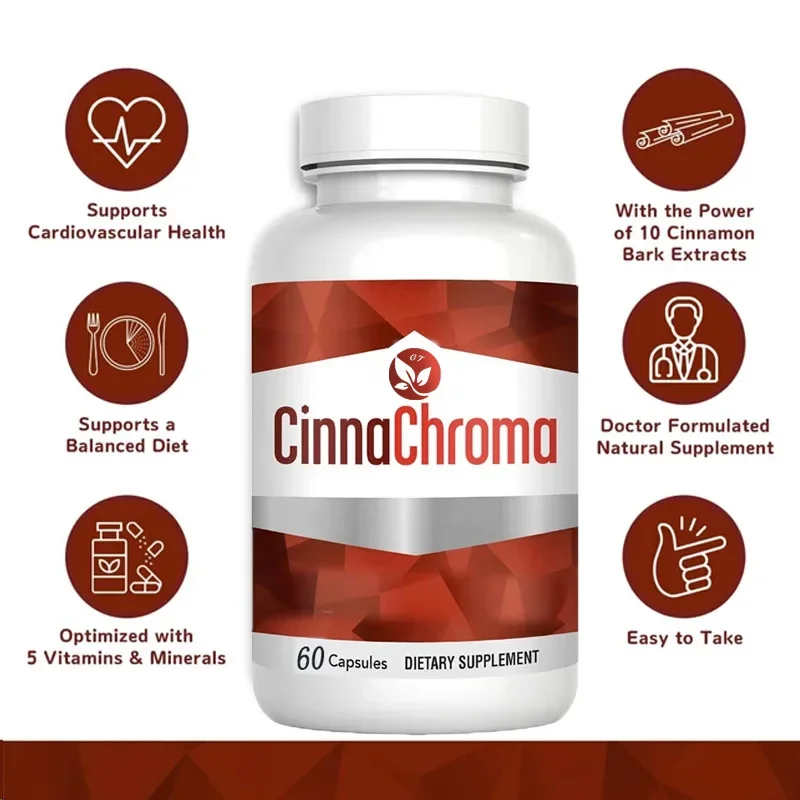 Cinnachroma 60 Cinnamon Capsules - Contains Chromium and Vanadium Pyridinate To Support Metabolic Cardiovascular