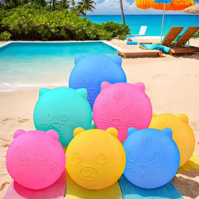 Reusable Water Baloons 16x Quick Filling Silicone Water Balls Summer Pool Beach Outdoor Games Fun For Kids & Adults