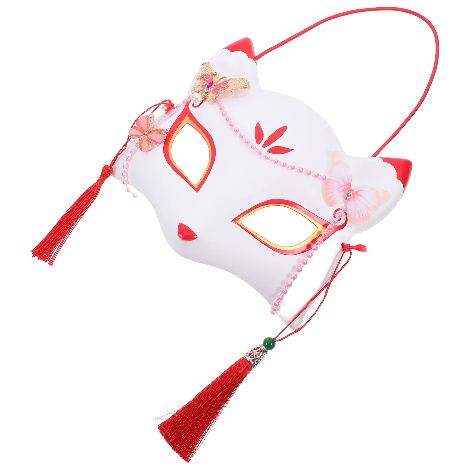 Fox Half Mask Lightweight Comfortable Masquerade Cosplay Decorative Prop Fits Most Faces Halloween Costumes