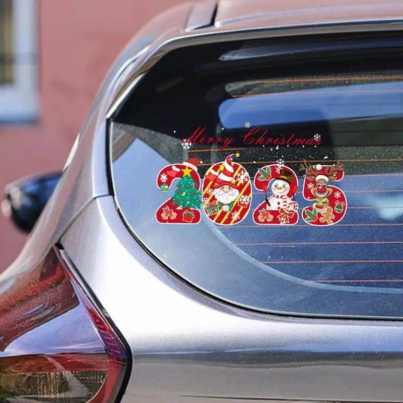 Christmas Car Stickers Auto Modified 2025 Christmas Stickers Decor Clear Printing Car Modified Sticker For SUVs Sedans RVs Home