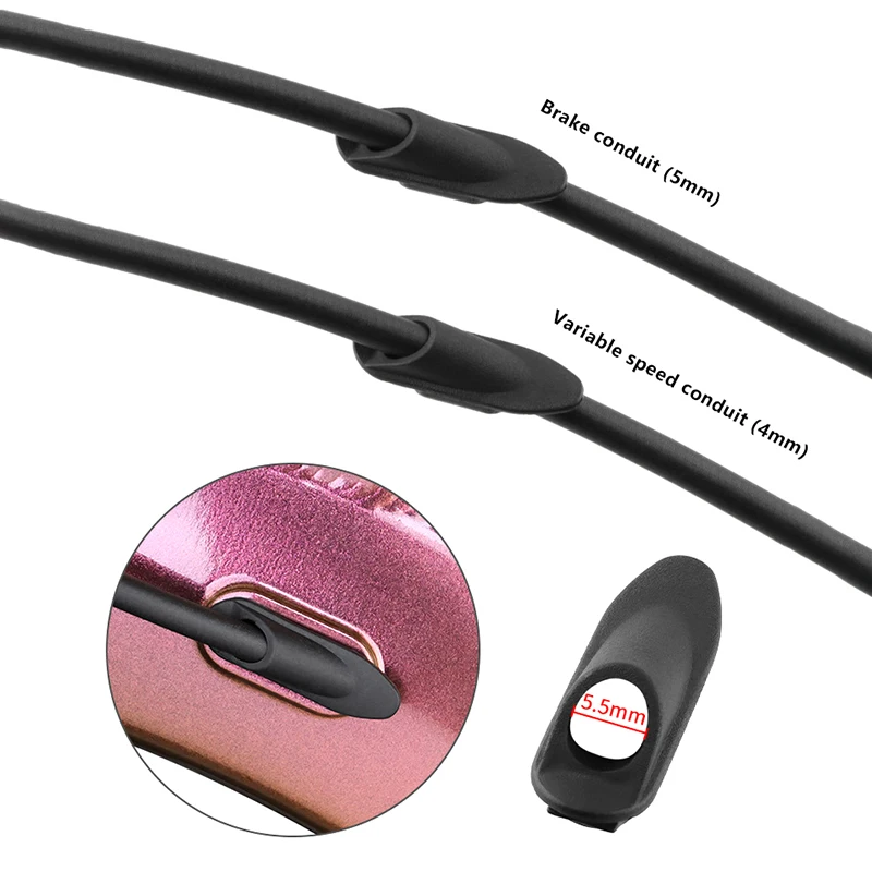 

10pcs Bicycle Cable Clamps Bicycle Grommets Bicycle Brake Shift Recessed Wire Pass-Through Clips For Bicycle Brake Cable