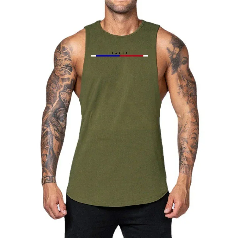 Brand Mens Muscle Clothing Workout Gym Sporting Fashion Comfortable Comfortable Fitness Vest Cool Tank Top Korean Singlets