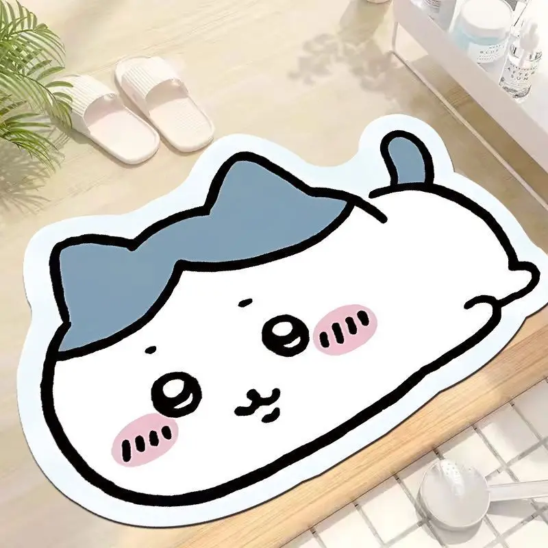 Anime Chiikawa Cartoon Shaped Bathroom Anti Slip Mat Usagi Hachiware Absorbent Foot Mat Household Bathroom Diatom Ooze Mats