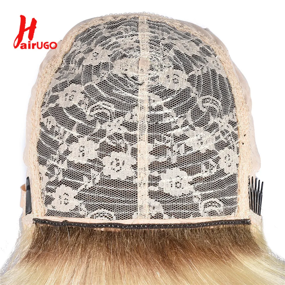 T1B/613 Dark Root Bob Wig Cheap Omber Blonde Full Machine Made Wigs For Women HairUGo Remy Omber Blonde Short BOB Human Hair Wig