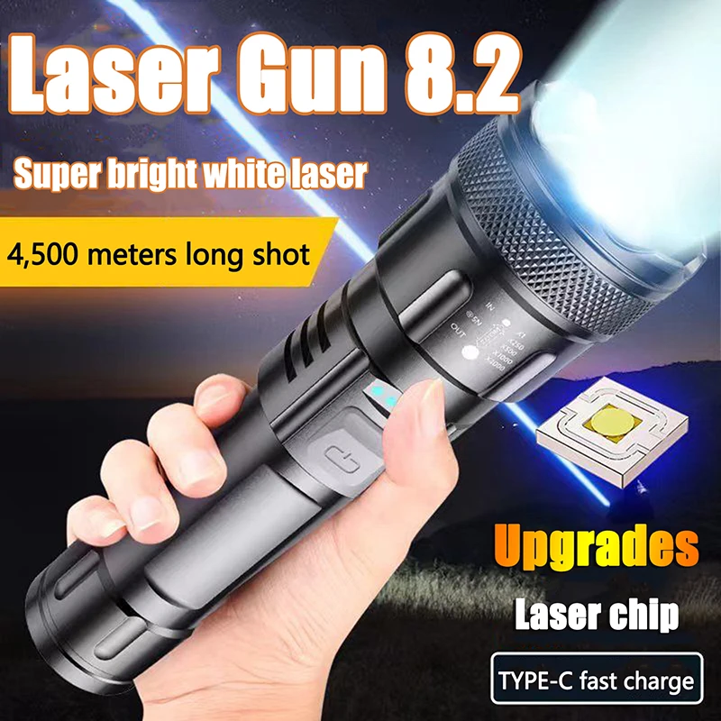 Ultra Bright Lantern Super Powerful LED Flashlight Zoom Tactical Torch Built-in Battery USB Rechargeable Waterproof Lamp