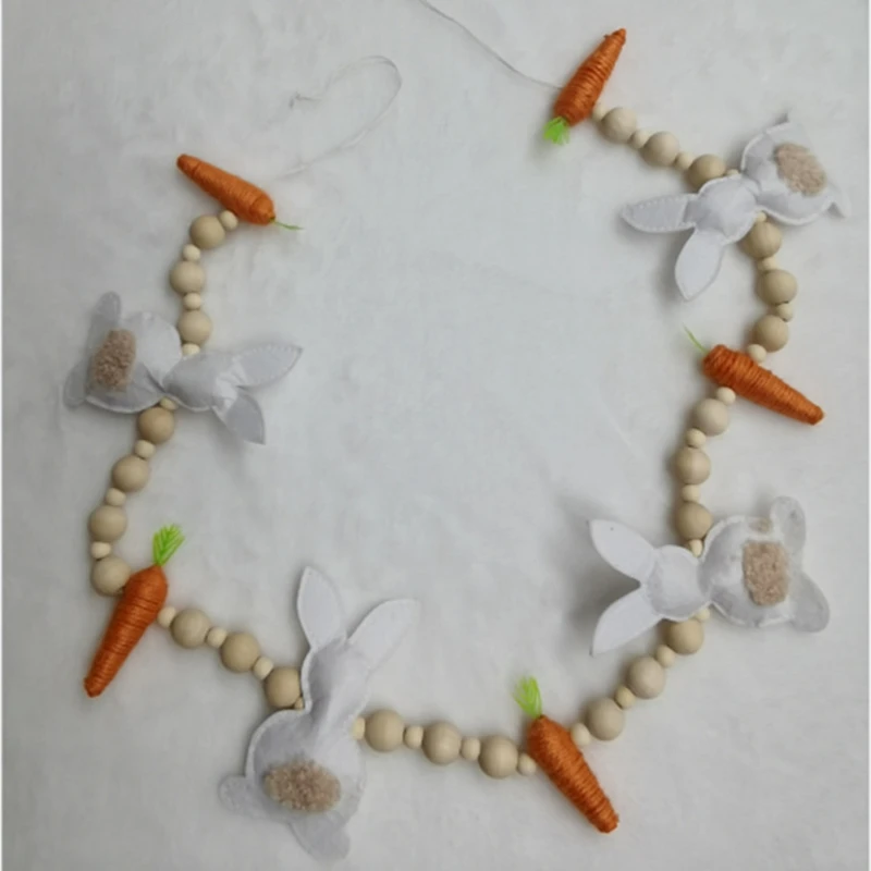 Easter Bunny Carrot Garland Set Easter Banner Decoration Set Bunny Carrot Spring Garland Decor, Home Fireplace Room