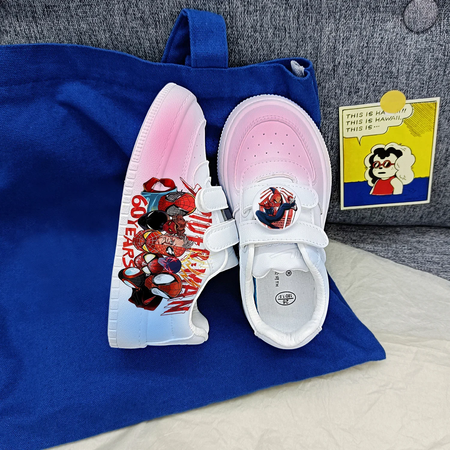 Disney kindercartoon Spider-Man schattige vrijetijdsschoenen zachte sportschoenen voor cadeau EU maat 25-38