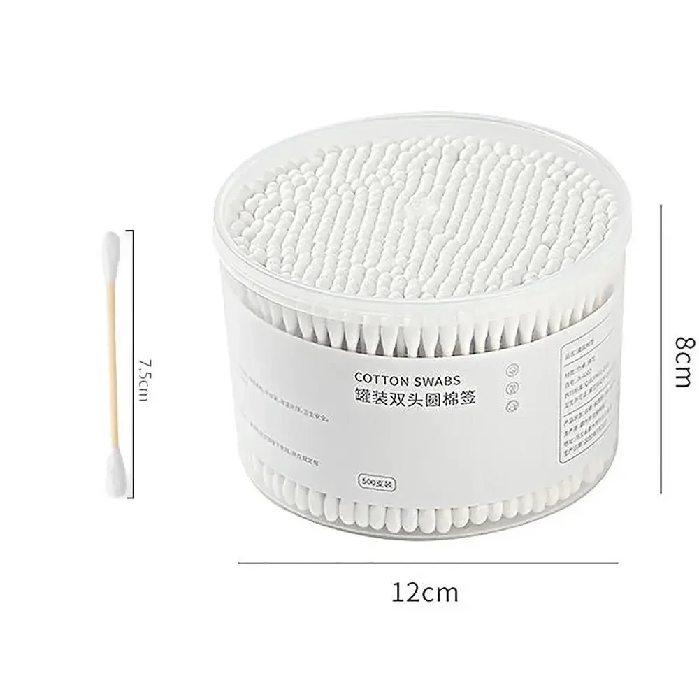 Tampone di cotone portatile a doppia testa Bastoncini in legno Tampone di cotone usa e getta multiuso Tamponi di cotone per la pulizia