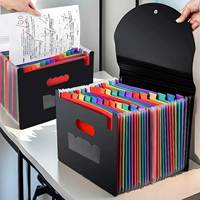 STONEGO Accordion Bag 13/25 Grid Three-side Sealed Flap Folder, Office Document Storage Bag, Durable and Waterproof Design