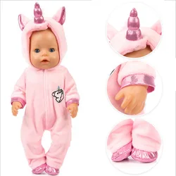 40cm New Born Baby Doll Clothes Rompers 17 Inch Bebe Doll Pajama Overall Set Accessories Baby Girl Birthday Gift