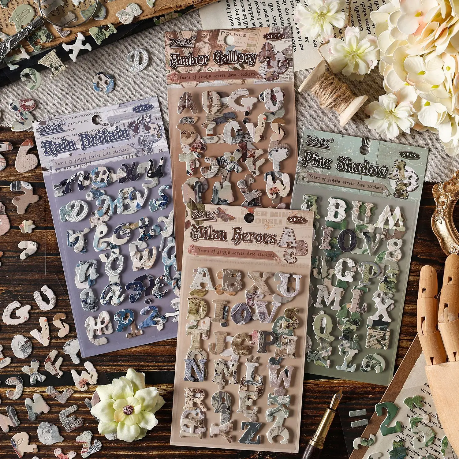 3D Alphabet Decorative Thick Journal Stickers
