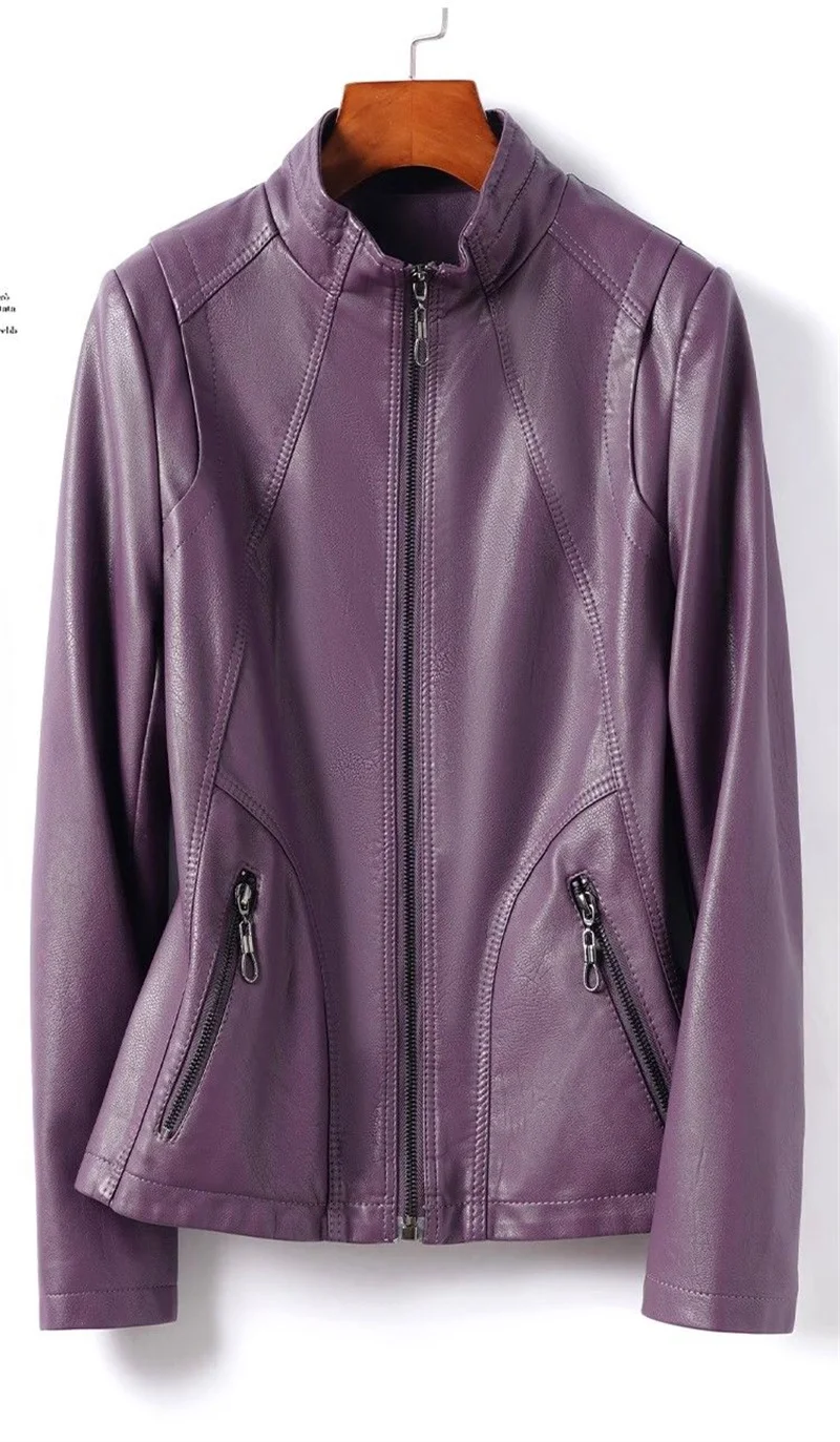 Spring Autumn Women Sheep Skin Coat 2024 Ladies Large Size 5XL Genuine Leather Jacket Korean Female Stand Collar Leather Tops
