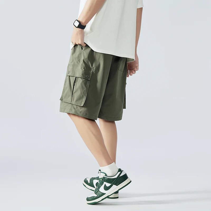 New Fashion Men'S Summer Loose Trendy Versatile And Handsome Sports 5-Point Trousers Youth Breathable Casual Work Shorts Pants