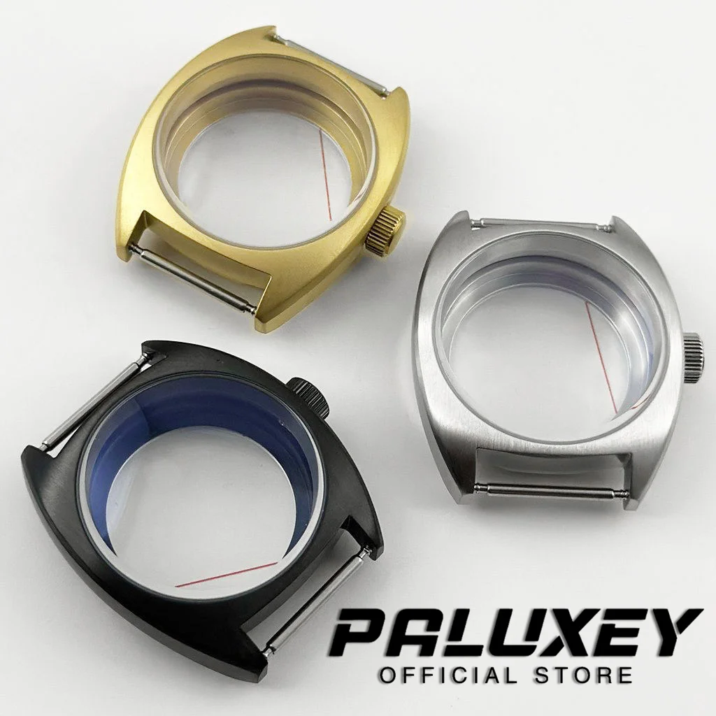 Cajas de reloj de cristal de zafiro de doble cúpula NH35 36mm/39mm compatibles con NH34 NH35 NH36 NH38 ETA2824 PT5000 movimiento corona grande/corona pequeña