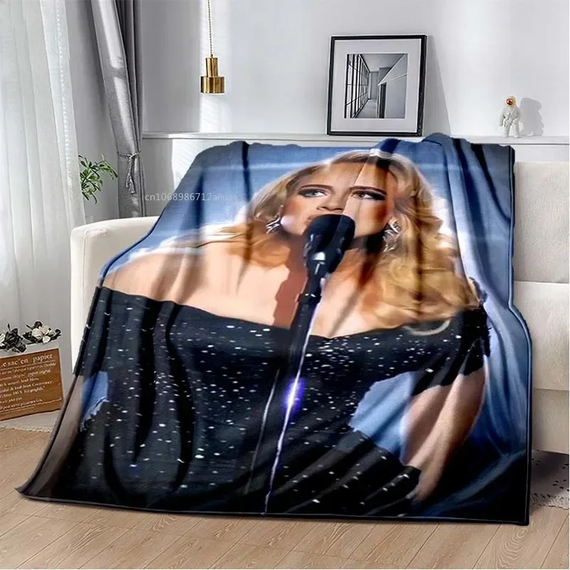 Hello Adele Blanket Flannel Fans Plush Gift Soft Fleece Bedspread English Singer Rolling in the Deep Music Lover Blanket